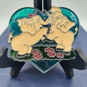 Elephant Stained Glass Suncatcher Romantic Cute Vintage Elephants 70s